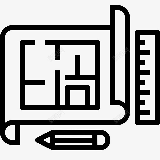 建筑师蓝图立面图图标svg_新图网 https://ixintu.com 室内 平面图 建筑师 房地产 房屋 立面图 蓝图