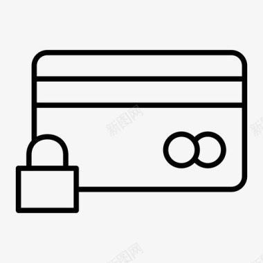 锁定信用卡银行卡借记卡图标图标