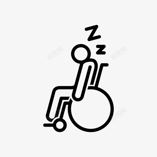 睡觉无障碍人图标svg_新图网 https://ixintu.com 人 午睡 在轮椅上 无障碍 睡觉 轮椅