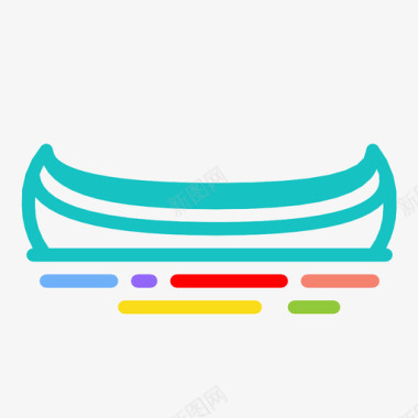 独木舟划船野营图标图标