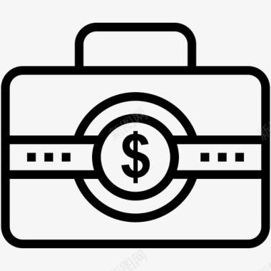 钱公文包薪水钱袋图标图标