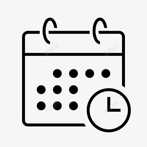 日历等待时钟事件日程表图标svg_新图网 https://ixintu.com 事件日程表 任务规划器 日历2 日历等待 时钟 标记日历 计时器