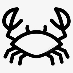 硬壳动物螃蟹爪子硬壳图标高清图片