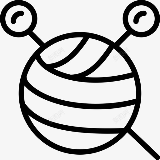 缝纫毛线缝纫球图标svg_新图网 https://ixintu.com 毛线 缝纫 缝纫球
