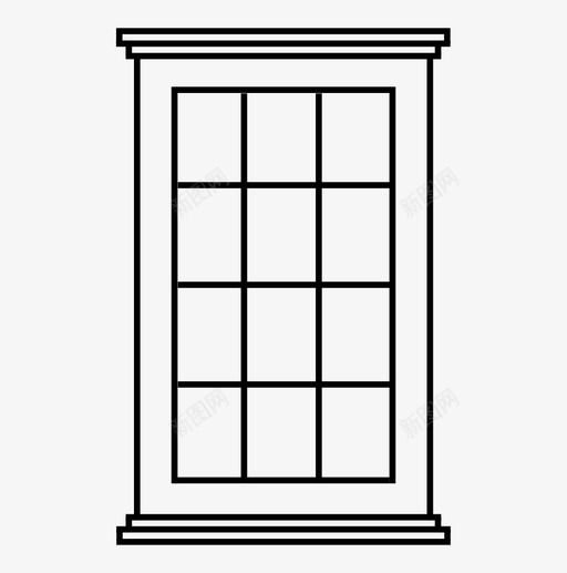 窗户玻璃主窗图标svg_新图网 https://ixintu.com 主窗 玻璃 窗户 窗框