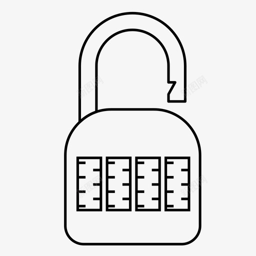 组合锁打开密码安全图标svg_新图网 https://ixintu.com 安全 密码 组合锁打开 解锁 锁定细线