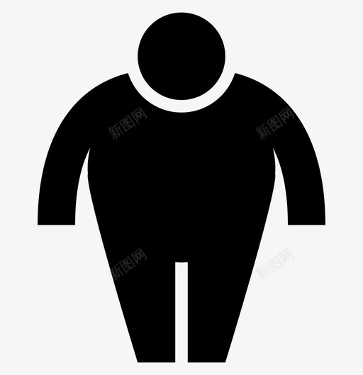 胖子肥胖超重图标svg_新图网 https://ixintu.com 不健康 人类象形文字 肥胖 胖子 超重