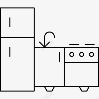 厨房电器冰箱图标图标