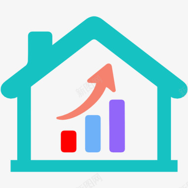 房地产分析增长图标图标