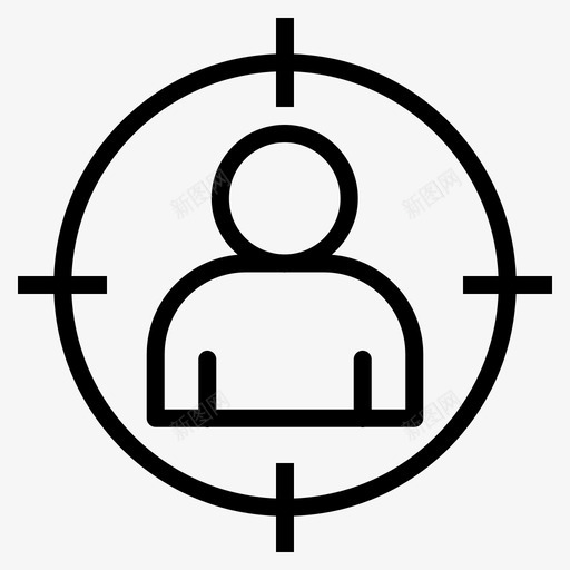 目标受众交叉线图标svg_新图网 https://ixintu.com 业务线 交叉线 受众 客户 焦点 用户 目标 营销