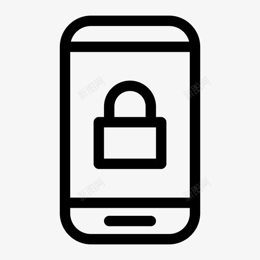 手机锁手机通知图标svg_新图网 https://ixintu.com 手机 手机锁 挂锁 智能手机 触摸屏 通知