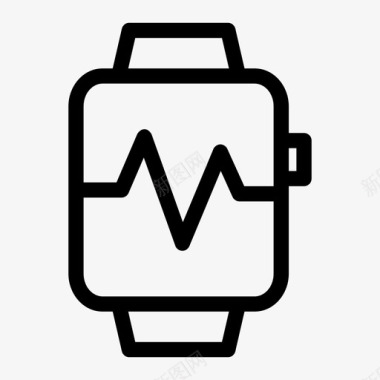 智能手表心跳苹果智能手表时钟图标图标