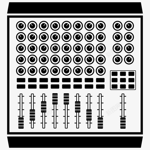 midi混音器1akai图标svg_新图网 https://ixintu.com 1 akai midi控制器 midi混音器 录音室 录音室设备粗体 音乐制作