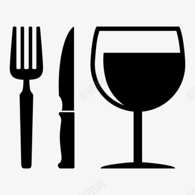 食品和饮料吃叉图标图标
