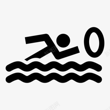 马拉松游泳水上运动游戏图标图标