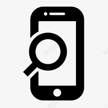 智能手机搜索放大镜手机详情图标图标