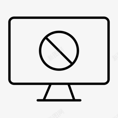 阻止监视器显示计算机个人计算机图标图标