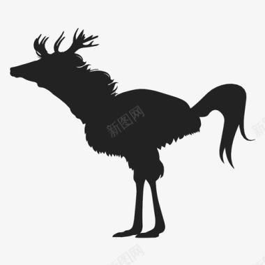 神话动物鹿图标图标