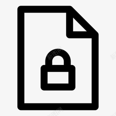 锁定文档页面文件纸质文件图标图标