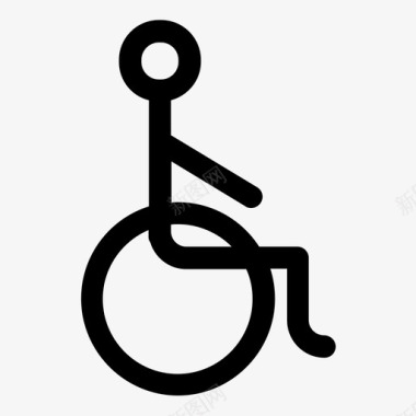 轮椅残疾人wsd线路混合图标图标