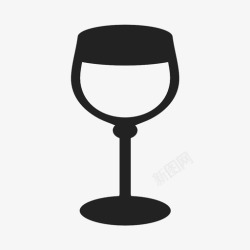 白葡萄酒杯子酒杯饮料圣杯图标高清图片