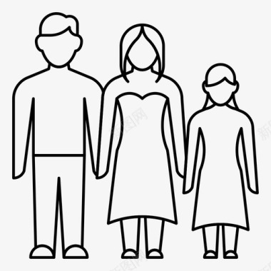 家庭女儿家图标图标
