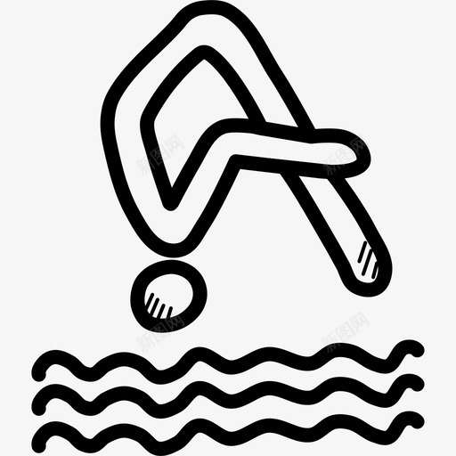 跳水水上运动奥运会图标svg_新图网 https://ixintu.com 奥林匹克涂鸦 奥运会 水 水上运动 游泳 跳水
