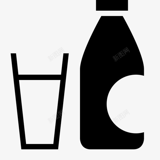 牛奶瓶子杯子图标svg_新图网 https://ixintu.com 杯子 果汁 牛奶 瓶子 食品和饮料铭文 饮料