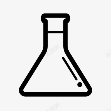 锥形烧瓶科学带接头的锥形烧瓶图标图标