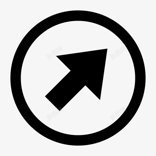 右上箭头圆方向箭头和方向图示符图标svg_新图网 https://ixintu.com 右上箭头圆 方向 箭头和方向图示符