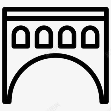 桥建筑连接图标图标