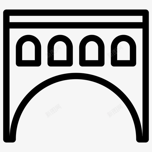 桥建筑连接图标svg_新图网 https://ixintu.com 建筑 放置 放置线图标 桥 连接