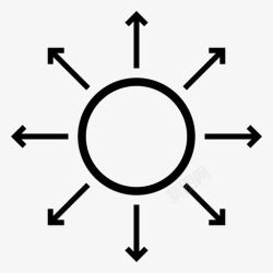 太阳辐射标志辐射箭阳光图标高清图片