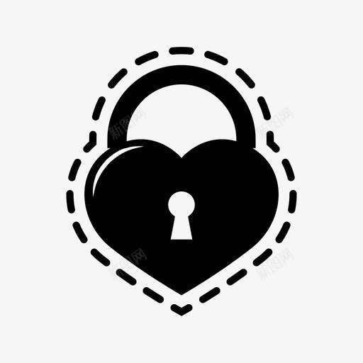 心脏锁图标svg_新图网 https://ixintu.com 心脏锁