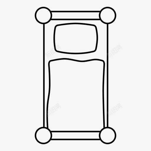 床干净躺下图标svg_新图网 https://ixintu.com 单身 干净 床 枕头 睡觉 躺下