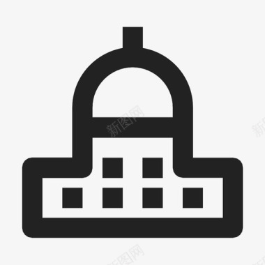 清真寺建筑穹顶图标图标