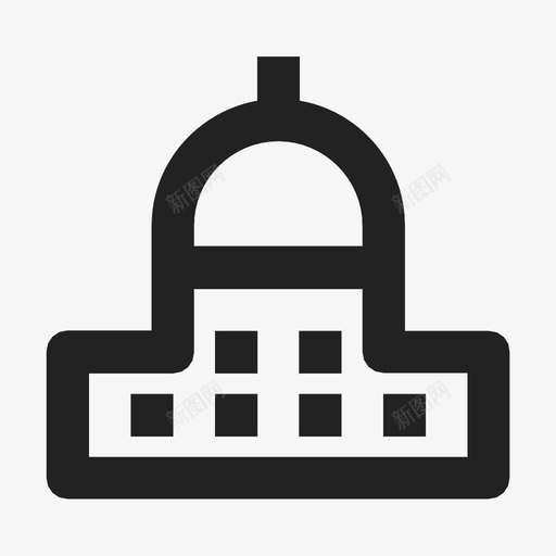 清真寺建筑穹顶图标svg_新图网 https://ixintu.com 宫殿 建筑 清真寺 穹顶 陵墓