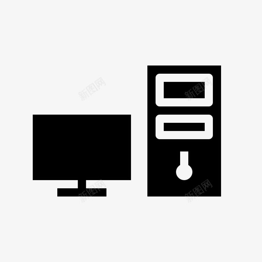 计算机cpu桌面图标svg_新图网 https://ixintu.com cpu 显示器 桌面 系统 网络和共享固体 计算机