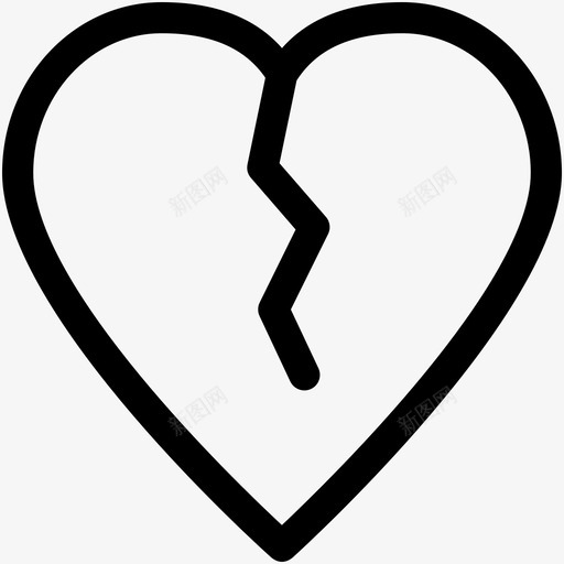 破碎的心分手离婚图标svg_新图网 https://ixintu.com 分手 婚礼和情人节可爱的图标 心碎 沮丧 爱情 破碎的心 离婚