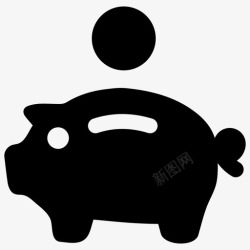 储蓄金存钱罐储蓄金融和货币图标高清图片