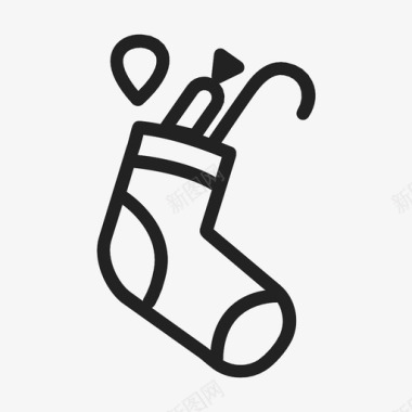 圣诞袜包长袜图标图标