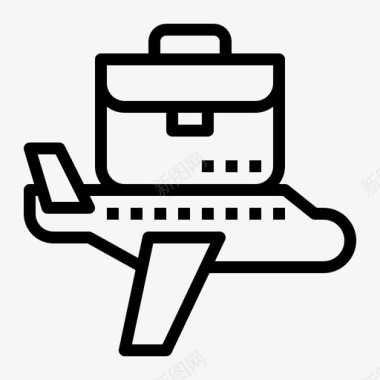 商务旅行飞机公文包图标图标