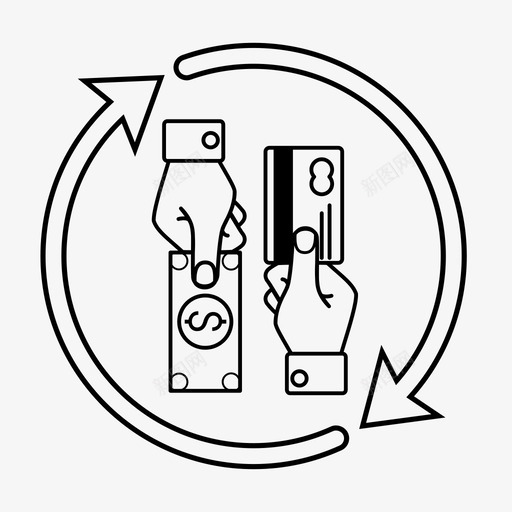 货币兑换现金信用卡图标svg_新图网 https://ixintu.com 信用卡 手 现金 美元 货币兑换 金融 钱