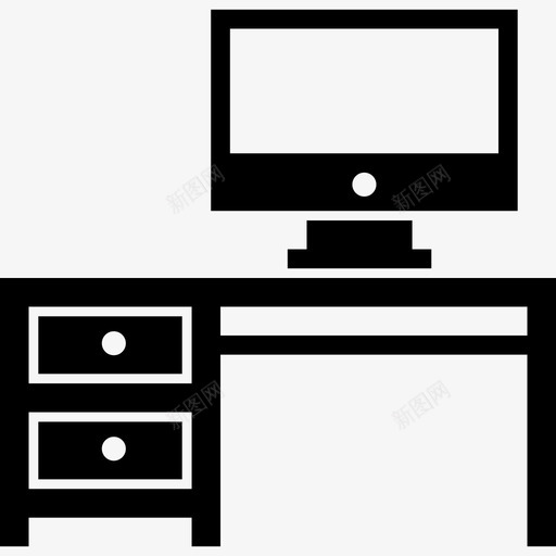 带两个抽屉和一个电脑显示器的工作室办公桌图标svg_新图网 https://ixintu.com 带两个抽屉和一个电脑显示器的工作室办公桌