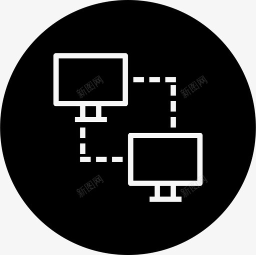 同步计算机互联网图标svg_新图网 https://ixintu.com 互联网 同步 系统 联网 联网和共享圆线差 节点 计算机