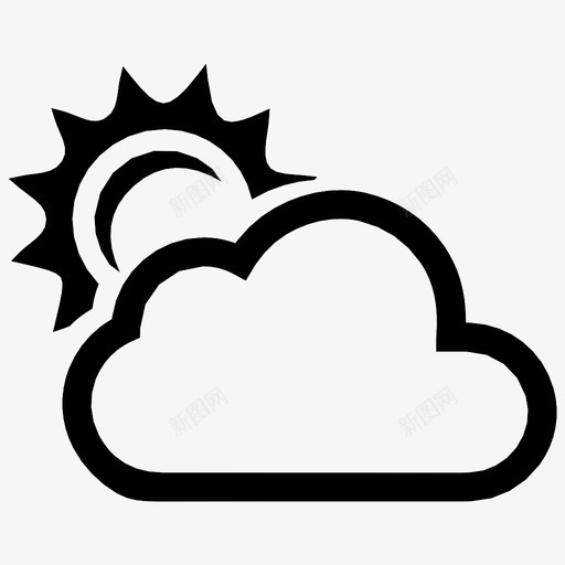 阴云云与太阳图标svg_新图网 https://ixintu.com 云 云与太阳 太阳与云 暴风雨 阴