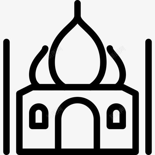 泰姬陵建筑纪念碑图标svg_新图网 https://ixintu.com 地点线图标 建筑 泰姬陵 纪念碑