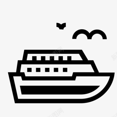 邮轮海船图标图标