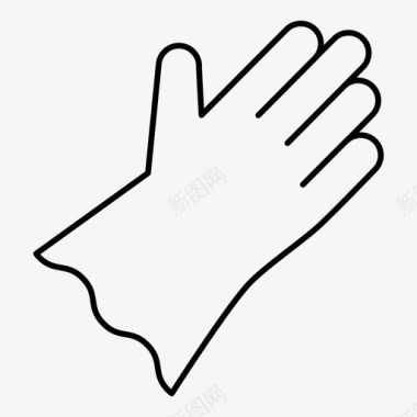 橡胶手套手保护手图标图标