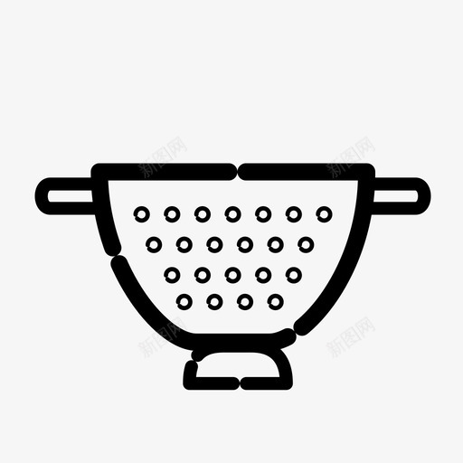 滤器烹饪排水图标svg_新图网 https://ixintu.com 厨房 厨房图标 吃 应变 排水 滤器 烹饪 食物